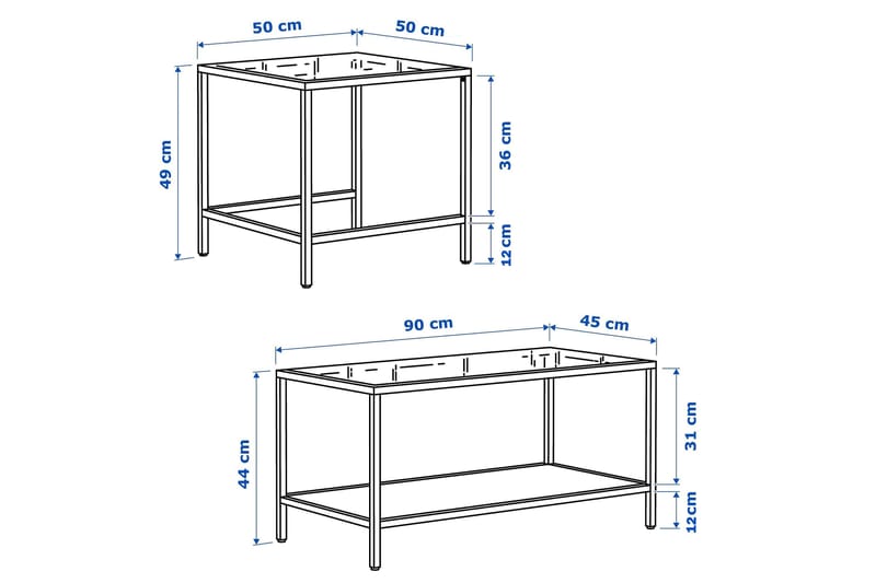 SEVAY Soffbord 90 cm Svart - Möbler - Vardagsrum - Soffbord & vardagsrumsbord - Soffbord