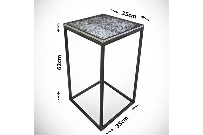 ALSBO Sidobord 35 cm Svart/Vit - Möbler - Vardagsrum - Soffbord & vardagsrumsbord - Sidobord & lampbord