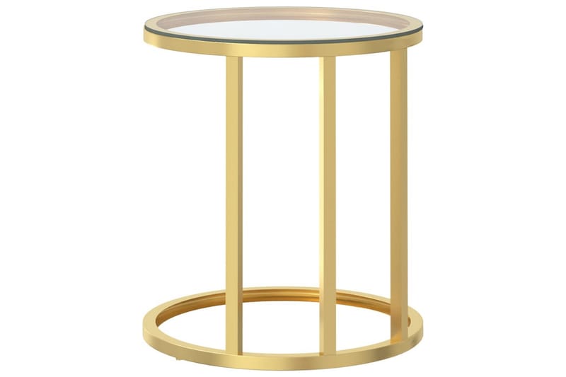 Sidobord guld och transparent 45 cm härdat glas - Guld - Möbler - Vardagsrum - Soffbord & vardagsrumsbord - Sidobord & lampbord