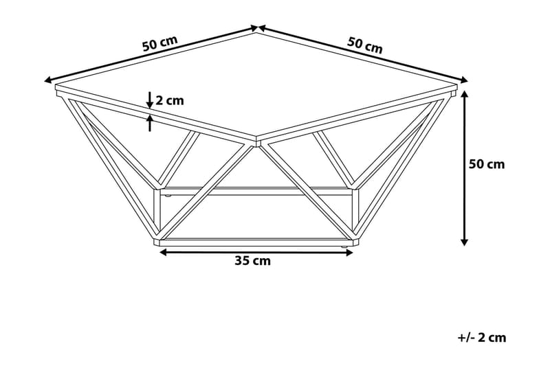 INCEVILLE Sidobord 50 cm Vit/Guld - Brickbord - Bord - Sidobord & lampbord