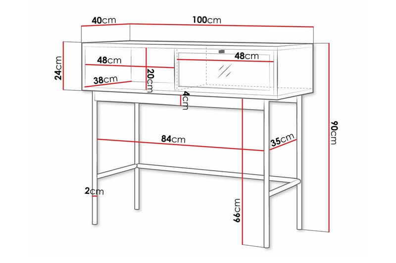 Kintore Sidobord 100 cm Svart - Möbler - Vardagsrum - Soffbord & vardagsrumsbord - Sidobord & lampbord