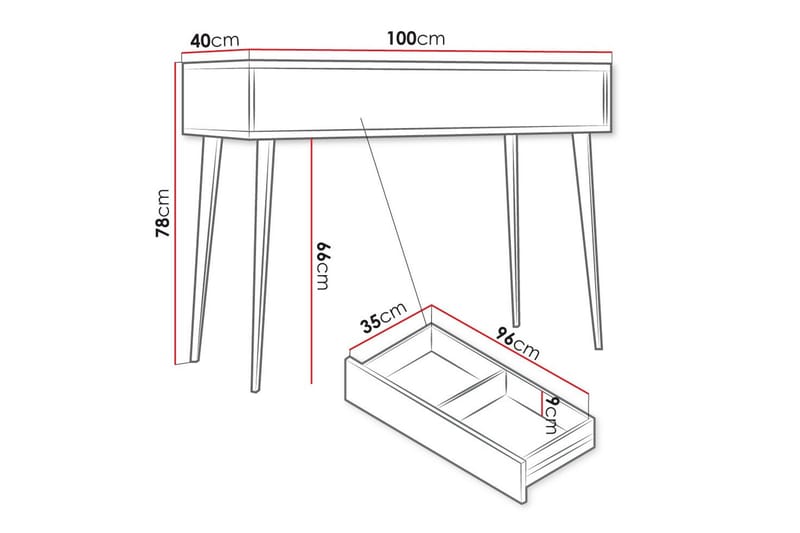 Kintore Sidobord 100 cm Svart - Möbler - Vardagsrum - Soffbord & vardagsrumsbord - Sidobord & lampbord