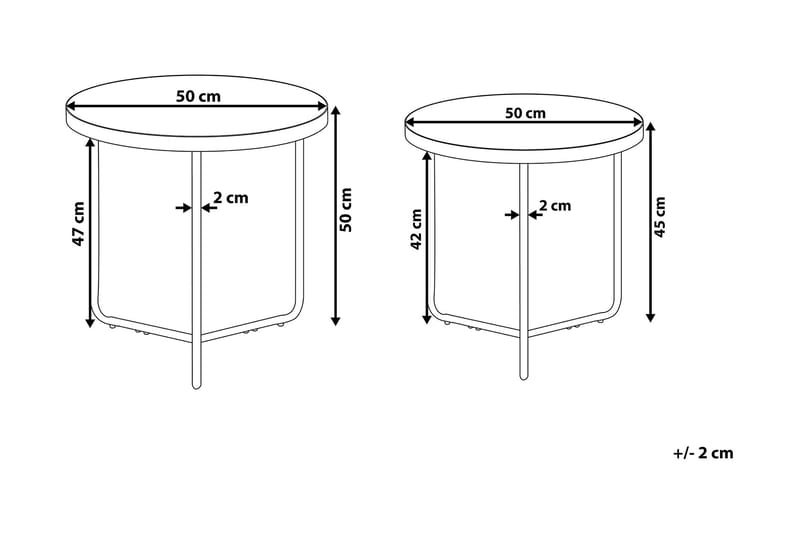 MELODY Sidobord 2 st 50|50 cm - Möbler - Vardagsrum - Soffbord & vardagsrumsbord - Sidobord & lampbord