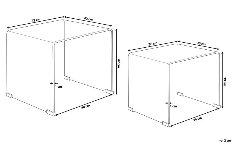 MONIMAIL Sidobord 2-Pack Transparent - Möbler - Vardagsrum - Soffbord & vardagsrumsbord - Sidobord & lampbord