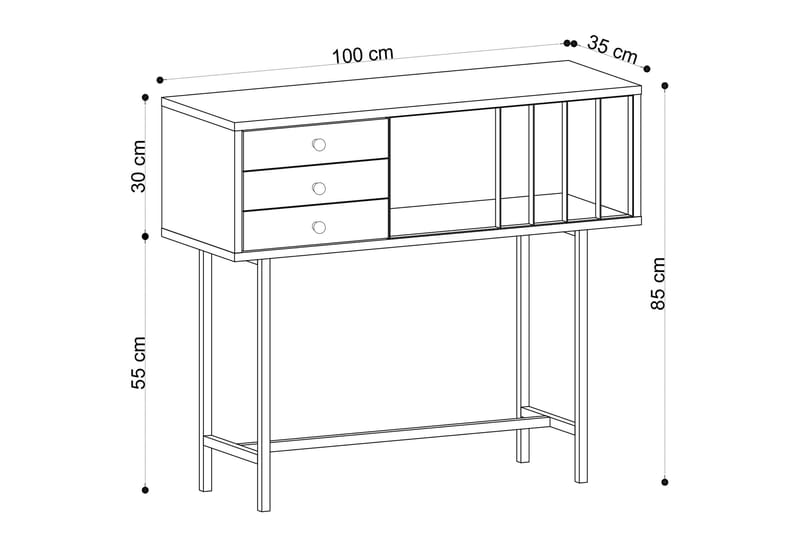 PELIANA Sidobord Brun - Möbler - Vardagsrum - Soffbord & vardagsrumsbord - Sidobord & lampbord