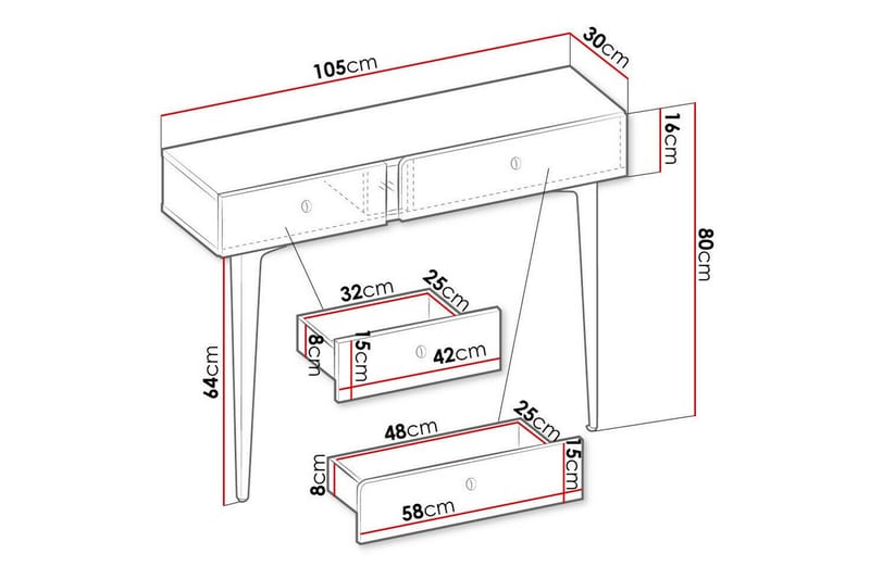 Rathmore Sidobord 105 cm Blå - Möbler - Vardagsrum - Soffbord & vardagsrumsbord - Sidobord & lampbord