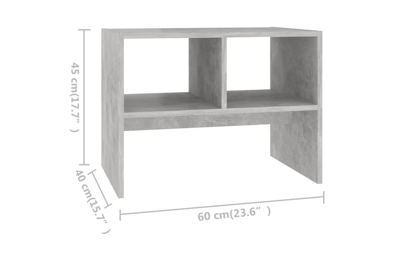 Sidobord betonggrå 60x40x45 cm spånskiva - Grå - Möbler - Vardagsrum - Soffbord & vardagsrumsbord - Sidobord & lampbord