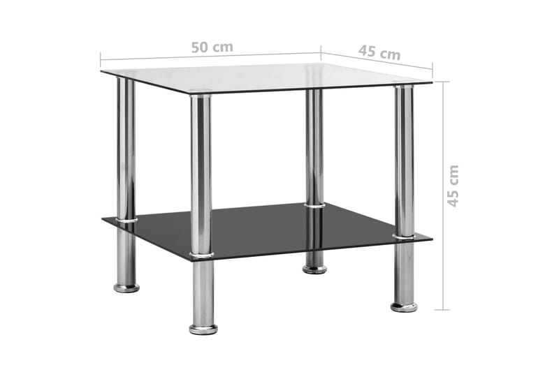 Sidobord genomskinligt 45x50x45 cm glas - Transparent - Möbler - Vardagsrum - Soffbord & vardagsrumsbord - Sidobord & lampbord