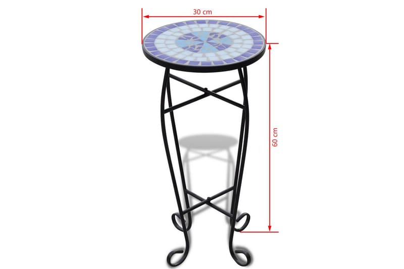 Sidobord Terrakotta blått, vitt 60 cm - Blå - Möbler - Vardagsrum - Soffbord & vardagsrumsbord - Sidobord & lampbord