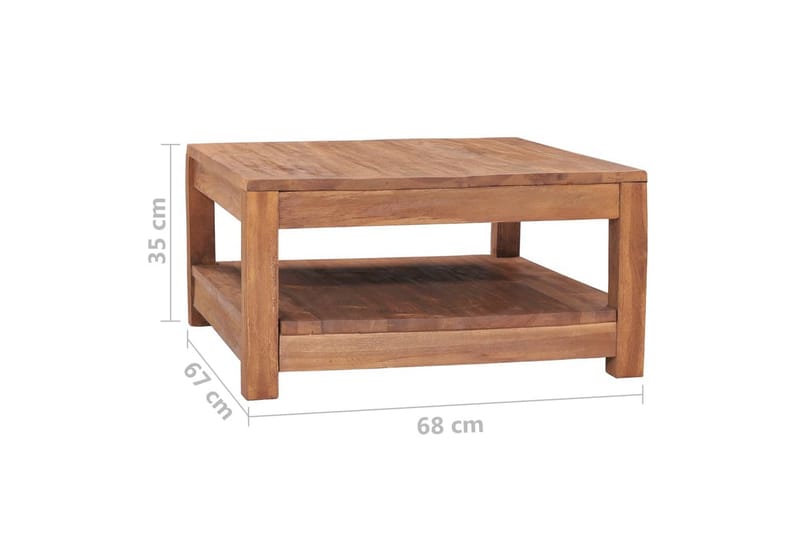 Soffbord 68x67x35 cm massiv teak - Brun - Möbler - Vardagsrum - Soffbord & vardagsrumsbord - Soffbord