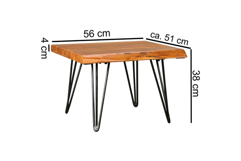 BIEWALD Soffbord 56 cm Massivt Trä/Svart - Möbler - Vardagsrum - Soffbord & vardagsrumsbord - Soffbord