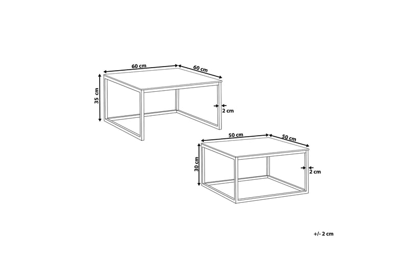 BREA Soffbord 2-pack Vit/Glas - Möbler - Vardagsrum - Soffbord & vardagsrumsbord - Soffbord