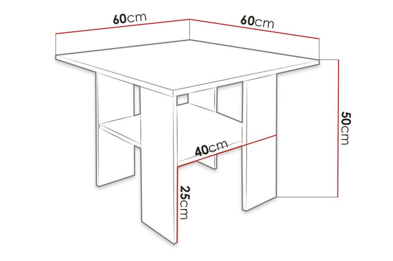 Carnew Soffbord 60 cm Vit - Möbler - Vardagsrum - Soffbord & vardagsrumsbord - Soffbord