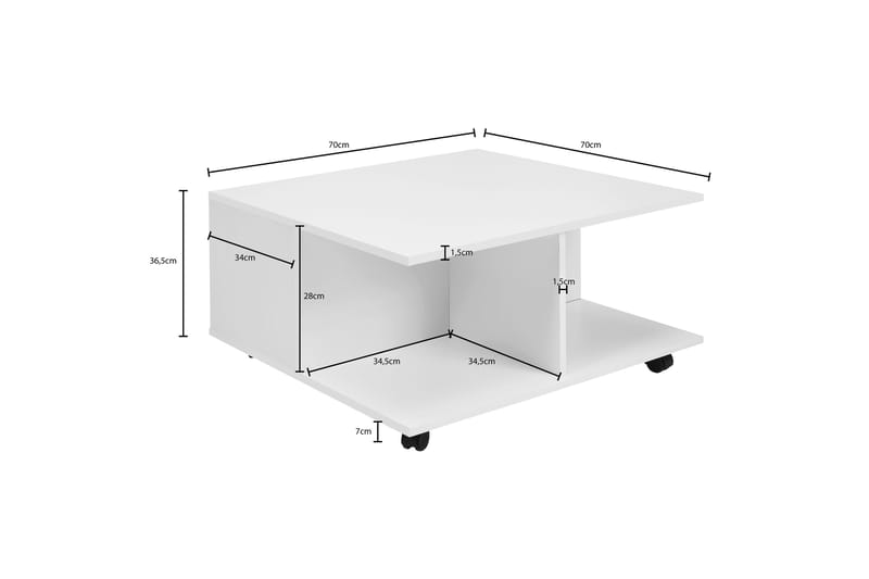 CHIRA Soffbord 70 cm Vit - Möbler - Vardagsrum - Soffbord & vardagsrumsbord - Soffbord