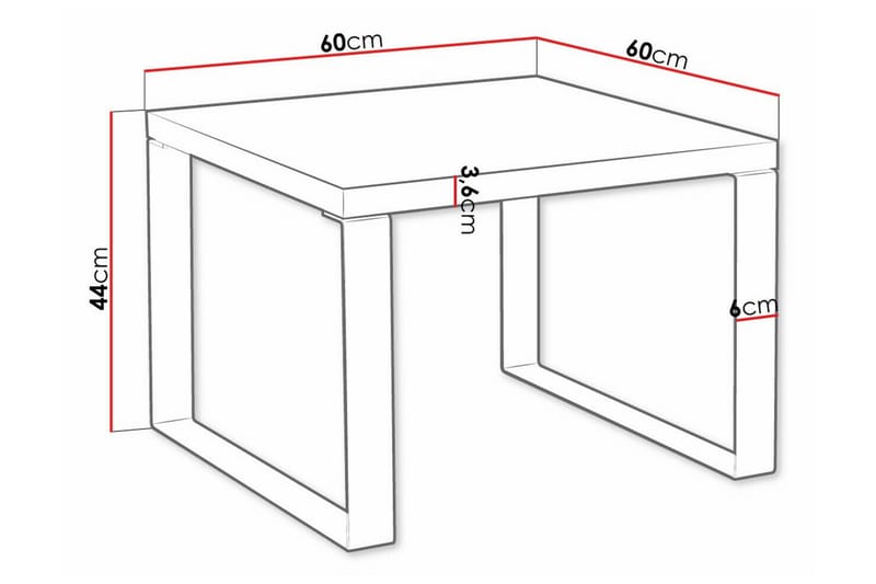 Clogsville Soffbord 60 cm Svart - Soffbord - Bord