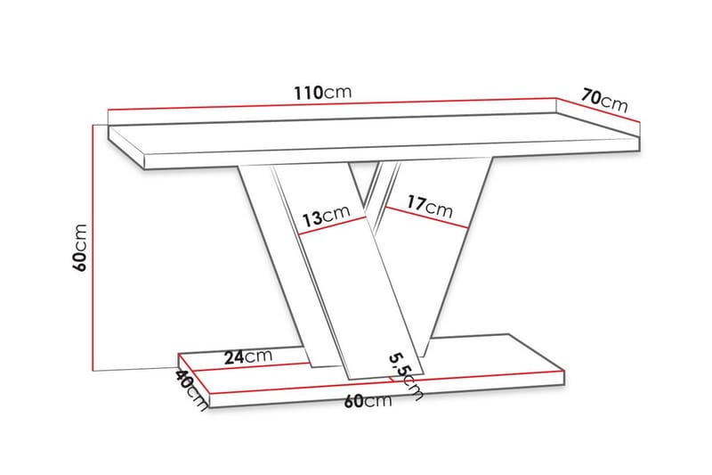 Denogal Soffbord 70 cm Grå - Möbler - Vardagsrum - Soffbord & vardagsrumsbord - Soffbord