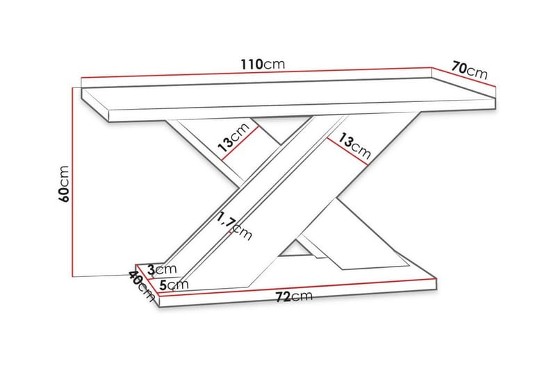 Denogal Soffbord 70 cm Svart - Möbler - Vardagsrum - Soffbord & vardagsrumsbord - Soffbord