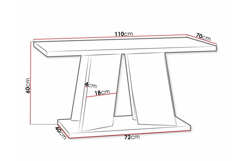 Denogal Soffbord 70 cm Vit - Möbler - Vardagsrum - Soffbord & vardagsrumsbord - Soffbord