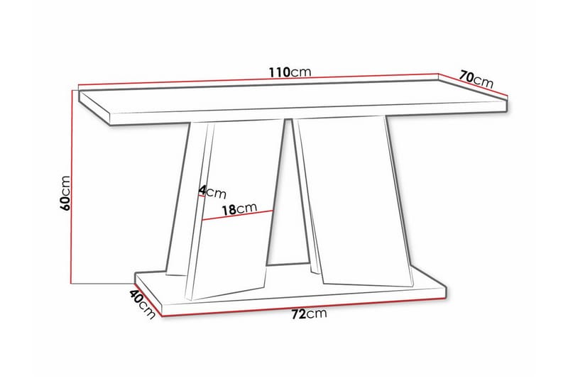 Denogal Soffbord 70 cm Vit - Möbler - Vardagsrum - Soffbord & vardagsrumsbord - Soffbord