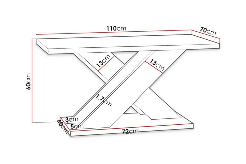 Denogal Soffbord 70 cm Vit - Möbler - Vardagsrum - Soffbord & vardagsrumsbord - Soffbord