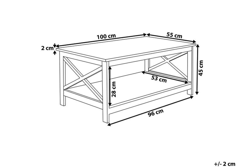 FOSSES Soffbord 100 cm med Förvaring Hylla Vit - Möbler - Vardagsrum - Soffbord & vardagsrumsbord - Soffbord