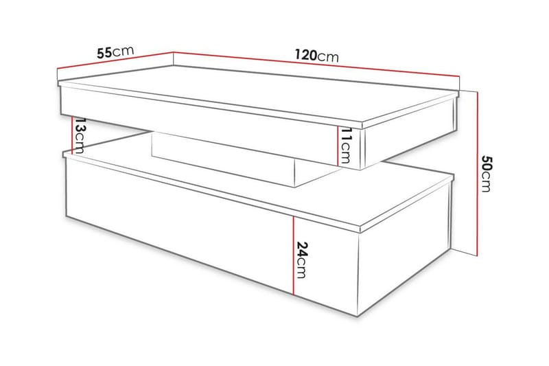 Glenndale Soffbord 55 cm Vit - Möbler - Vardagsrum - Soffbord & vardagsrumsbord - Soffbord