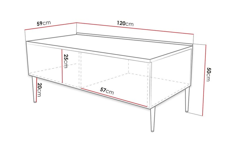 Glenndale Soffbord 59 cm Svart - Möbler - Vardagsrum - Soffbord & vardagsrumsbord - Soffbord