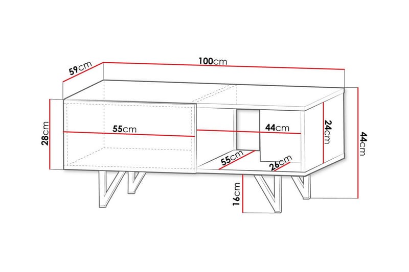 Glenndale Soffbord 59 cm Svart - Möbler - Vardagsrum - Soffbord & vardagsrumsbord - Soffbord