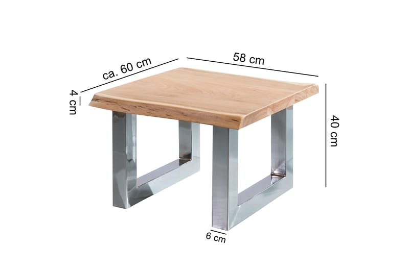 HENNINGER Soffbord 58 cm Trä/natur|Silver - Möbler - Vardagsrum - Soffbord & vardagsrumsbord - Soffbord