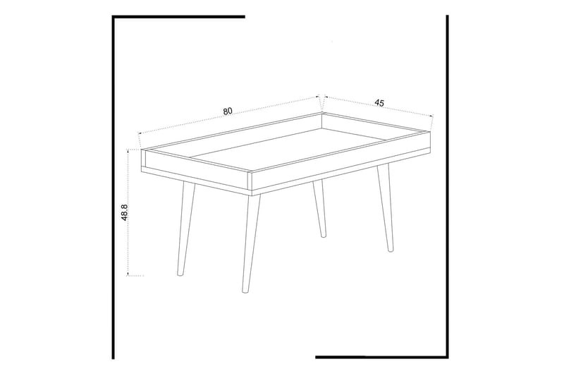 HILARIA Soffbord 80 cm Vit/Natur - Vit - Möbler - Vardagsrum - Soffbord & vardagsrumsbord - Soffbord