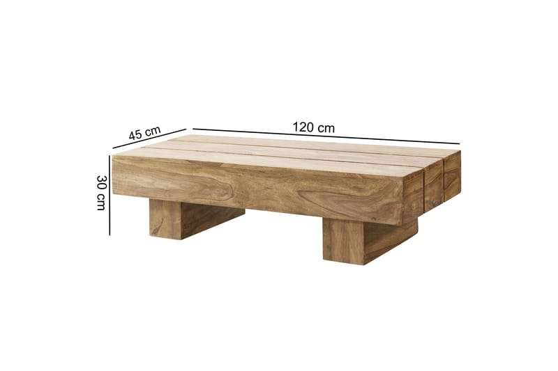 HUGUELEY Soffbord 120 cm Brun - Möbler - Vardagsrum - Soffbord & vardagsrumsbord - Soffbord