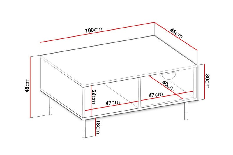 Kintore Soffbord 45 cm Svart - Möbler - Vardagsrum - Soffbord & vardagsrumsbord - Soffbord