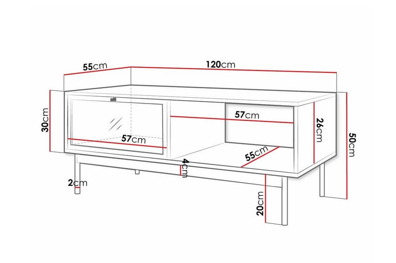 Kintore Soffbord 55 cm Svart - Möbler - Vardagsrum - Soffbord & vardagsrumsbord - Soffbord