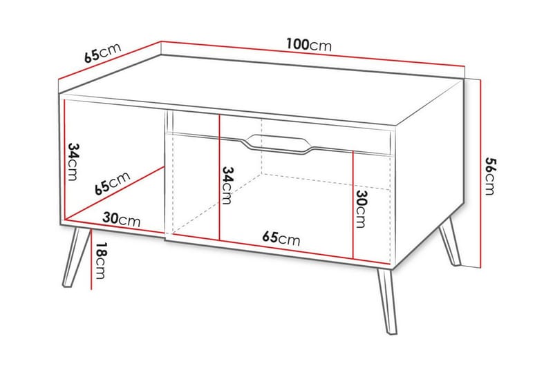 Kintore Soffbord 65 cm Svart - Möbler - Vardagsrum - Soffbord & vardagsrumsbord - Soffbord