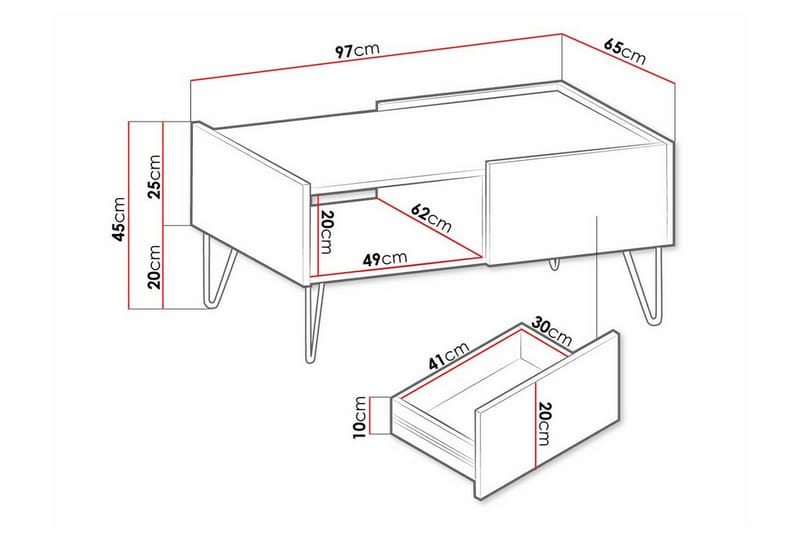 Klinkerville Soffbord 65 cm Grafitgrå - Möbler - Vardagsrum - Soffbord & vardagsrumsbord - Soffbord