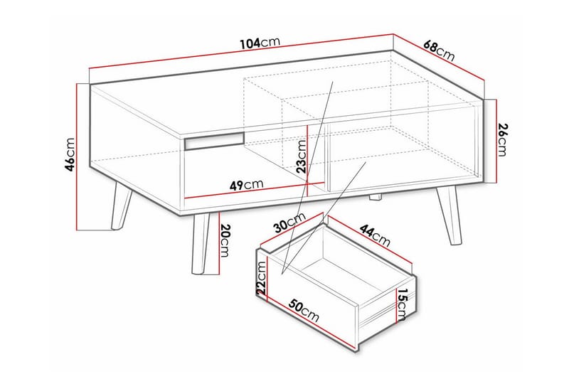 Klinkerville Soffbord 68 cm Svart - Möbler - Vardagsrum - Soffbord & vardagsrumsbord - Soffbord