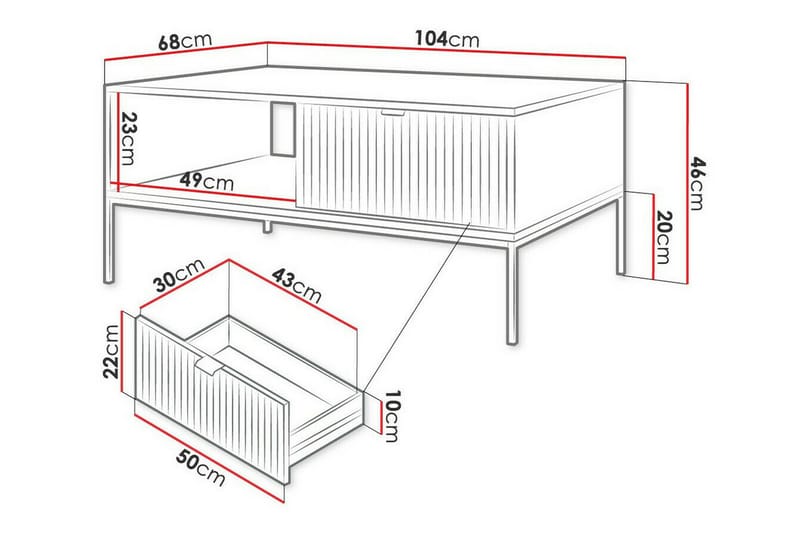 Klinkerville Soffbord 68 cm Vit - Möbler - Vardagsrum - Soffbord & vardagsrumsbord - Soffbord