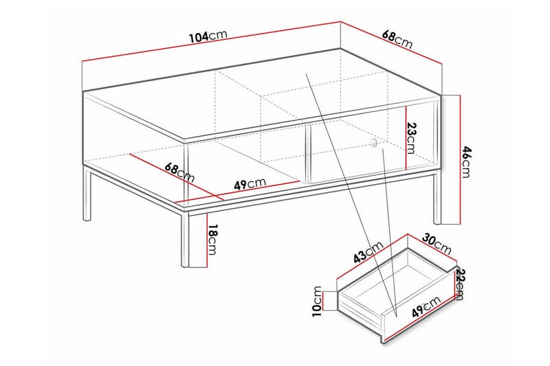 Klinkerville Soffbord 68,1 cm Svart - Möbler - Vardagsrum - Soffbord & vardagsrumsbord - Soffbord