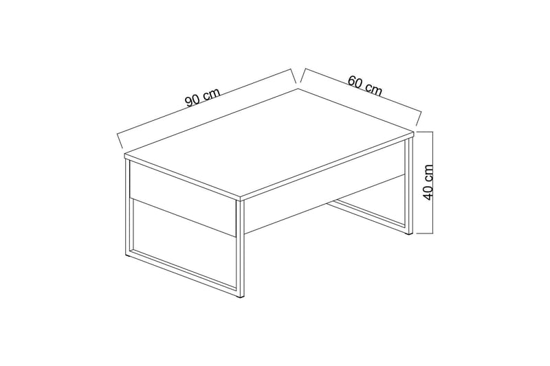 LUXE Soffbord 90x40 cm Brun/Guld - Möbler - Vardagsrum - Soffbord & vardagsrumsbord - Soffbord