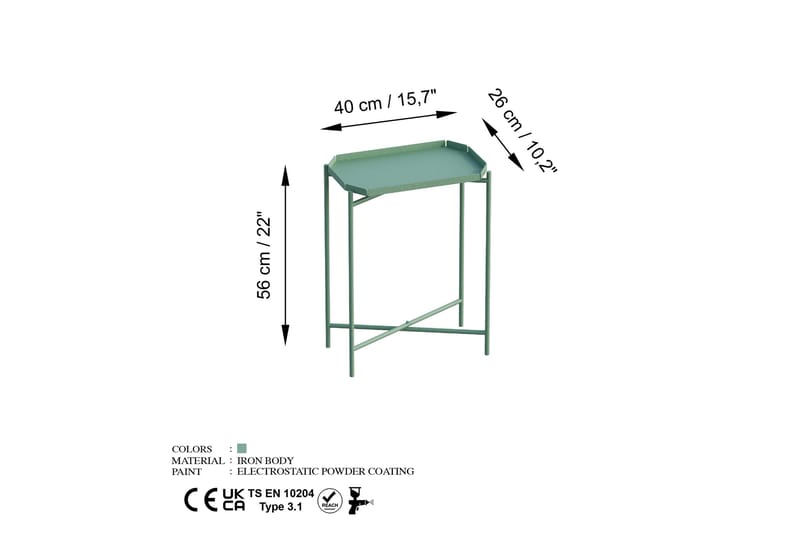 Mamta Soffbord 26 cm Green - Möbler - Vardagsrum - Soffbord & vardagsrumsbord - Soffbord