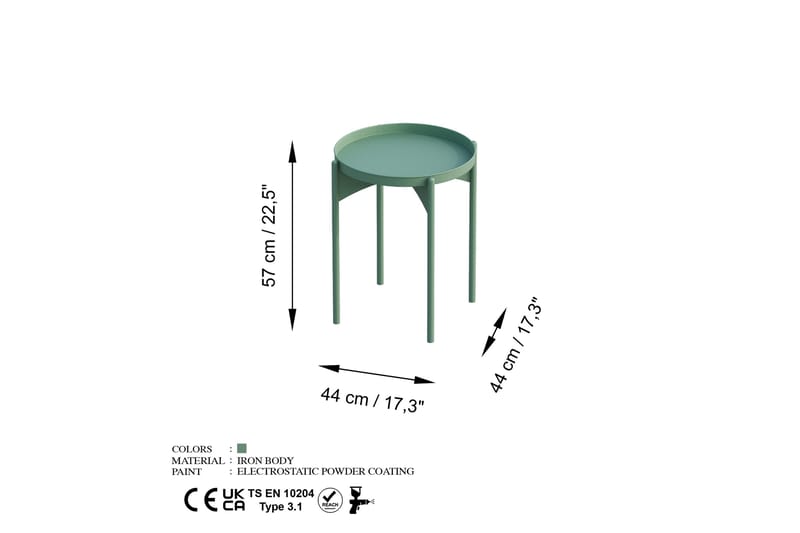 Mamta Soffbord 44 cm Green - Möbler - Vardagsrum - Soffbord & vardagsrumsbord - Soffbord