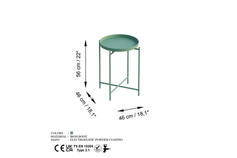 Mamta Soffbord 46 cm Green - Möbler - Vardagsrum - Soffbord & vardagsrumsbord - Soffbord