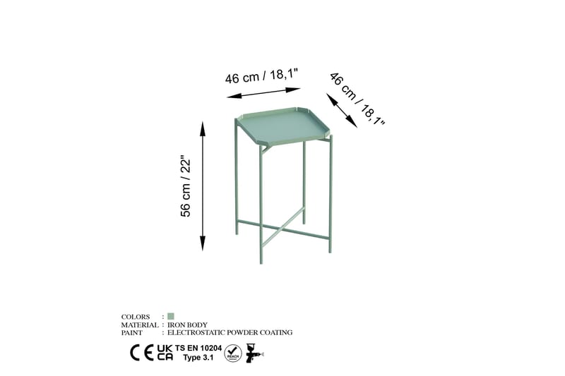 Mamta Soffbord 46 cm Green - Möbler - Vardagsrum - Soffbord & vardagsrumsbord - Soffbord