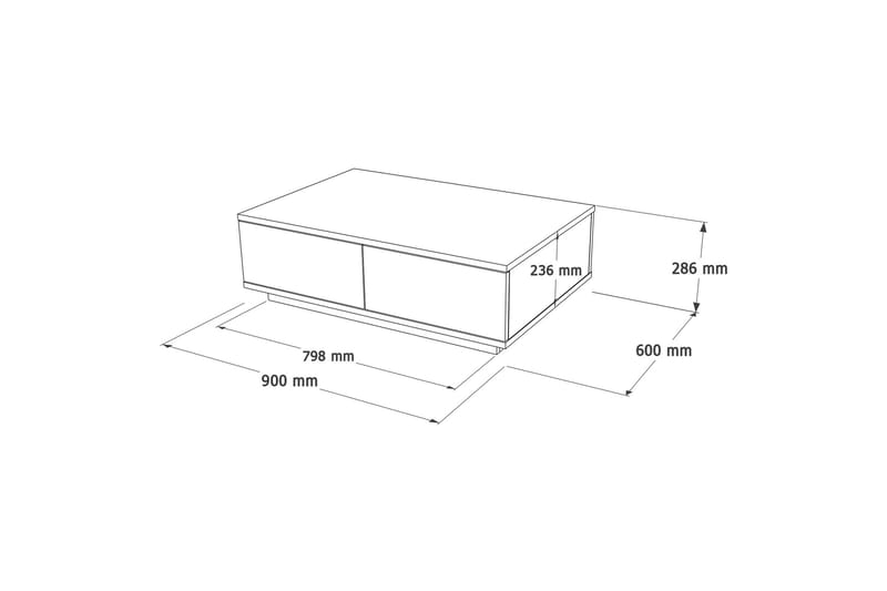 Najar Soffbord 90 cm Brun/Vit - Möbler - Vardagsrum - Soffbord & vardagsrumsbord - Soffbord