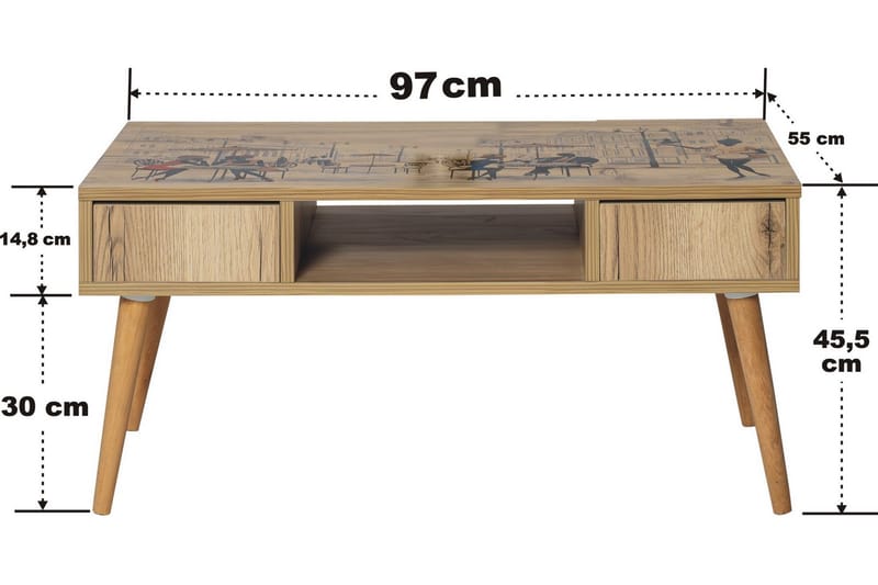 Naruki Soffbord 97 cm Brun - Möbler - Vardagsrum - Soffbord & vardagsrumsbord - Soffbord