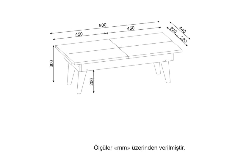 OBINE Soffbord 90 cm Schackmönstrat Vit/Valnötsbrun - Vit/Valnöt - Möbler - Vardagsrum - Soffbord & vardagsrumsbord - Soffbord