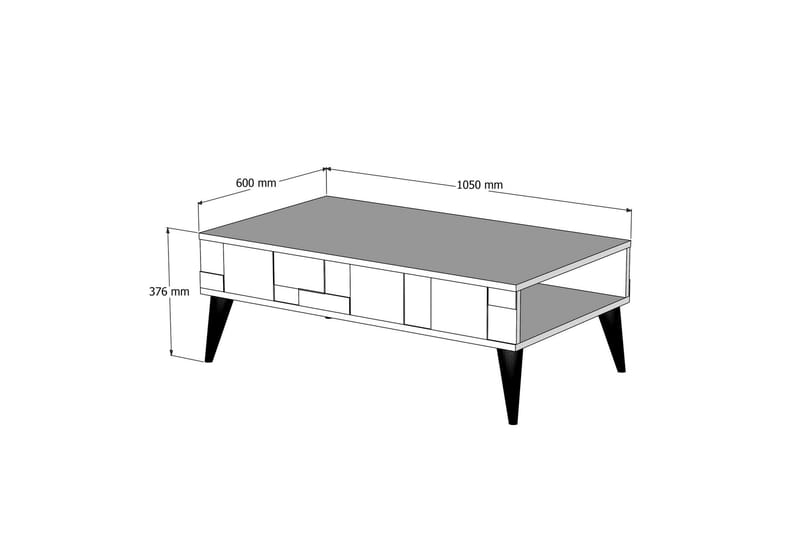 POTRERO Soffbord 105 cm Mörkbrun/Svart - Möbler - Vardagsrum - Soffbord & vardagsrumsbord - Soffbord