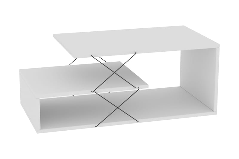 RIYANA Soffbord 100 cm med Förvaring Hylla Vit/Svart - Möbler - Vardagsrum - Soffbord & vardagsrumsbord - Soffbord