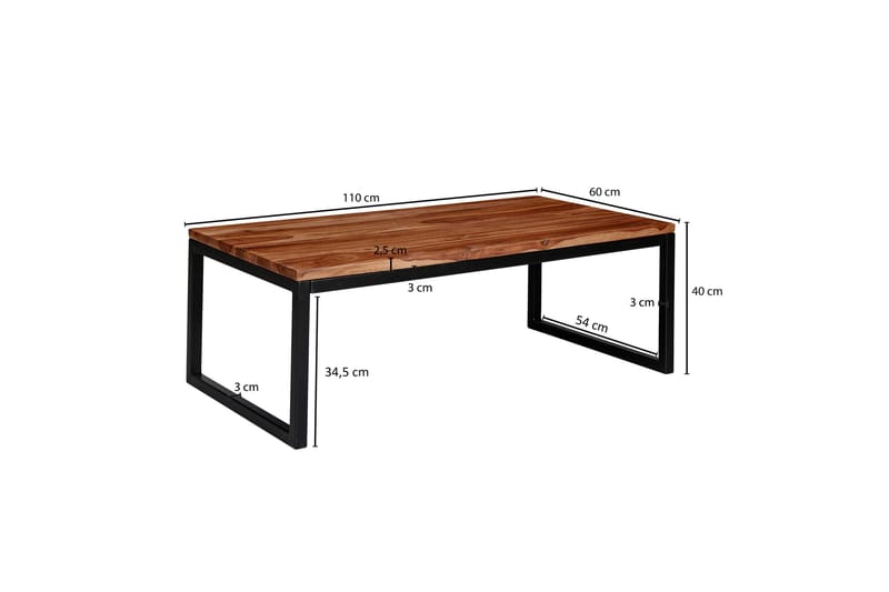 SENECA Soffbord 110 cm Teak/Svart - Möbler - Vardagsrum - Soffbord & vardagsrumsbord - Soffbord