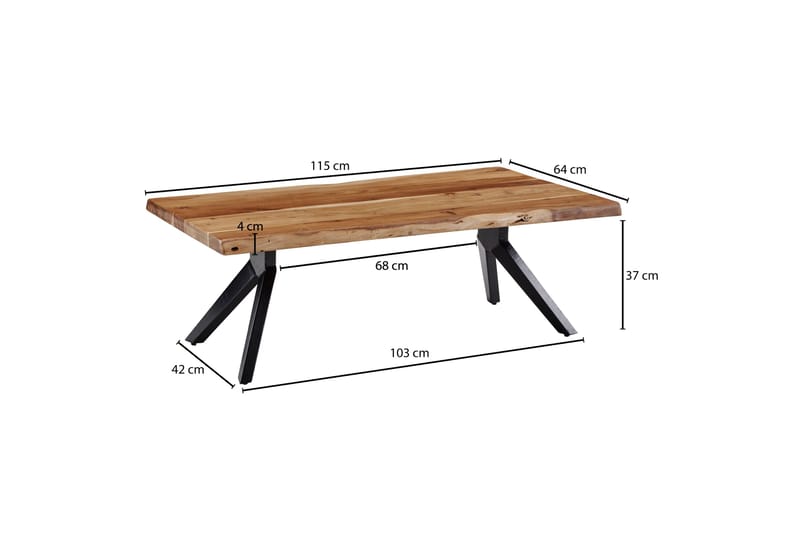 SENECA Soffbord 115 cm Brun/Svart - Möbler - Vardagsrum - Soffbord & vardagsrumsbord - Soffbord